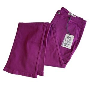 NWT Cosmic Blue Love Fuchsia Stretch Pants Bootcut size 31